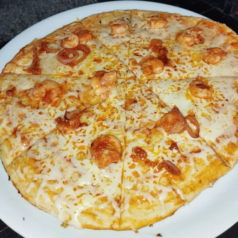 Pizza de camarones 