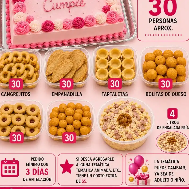 Bufet con Cake 30 personas