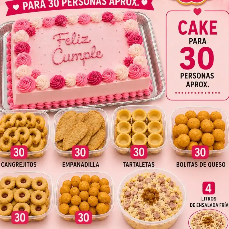 Bufet con Cake 30 personas