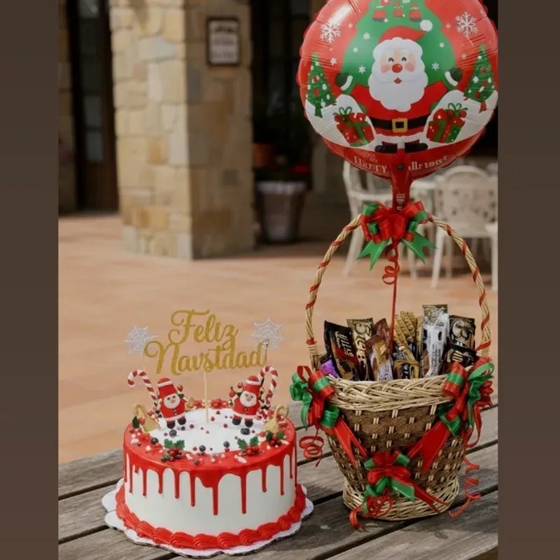 🎄🎈Cesta con Cake Navideños ❄️🍾