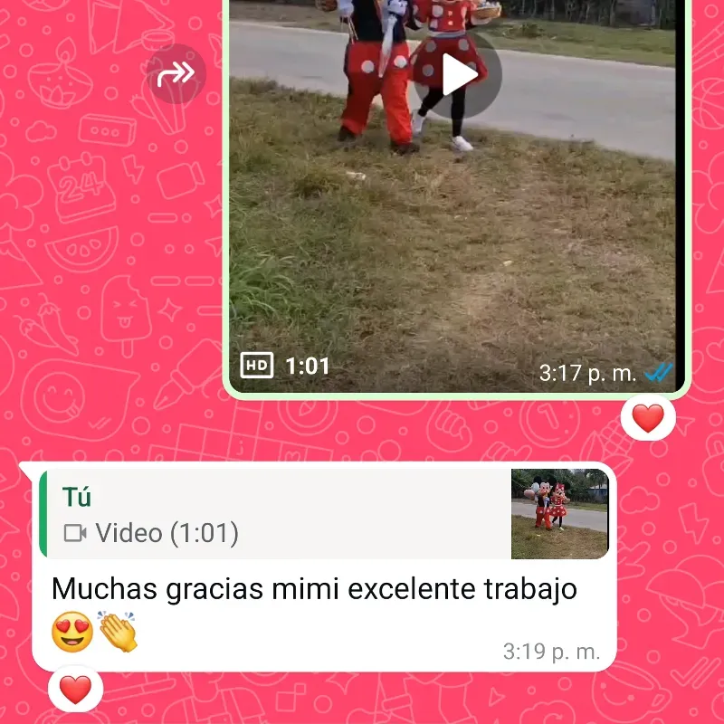 Entrega con Minnie Mouse y Mickey 