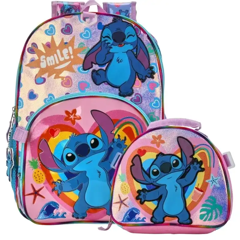 Mochila de stich  set 6 piezas 