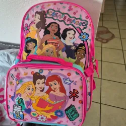Mochila Princess y lonchera 🩷💜💚