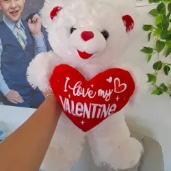 Peluche blanco y rojo 