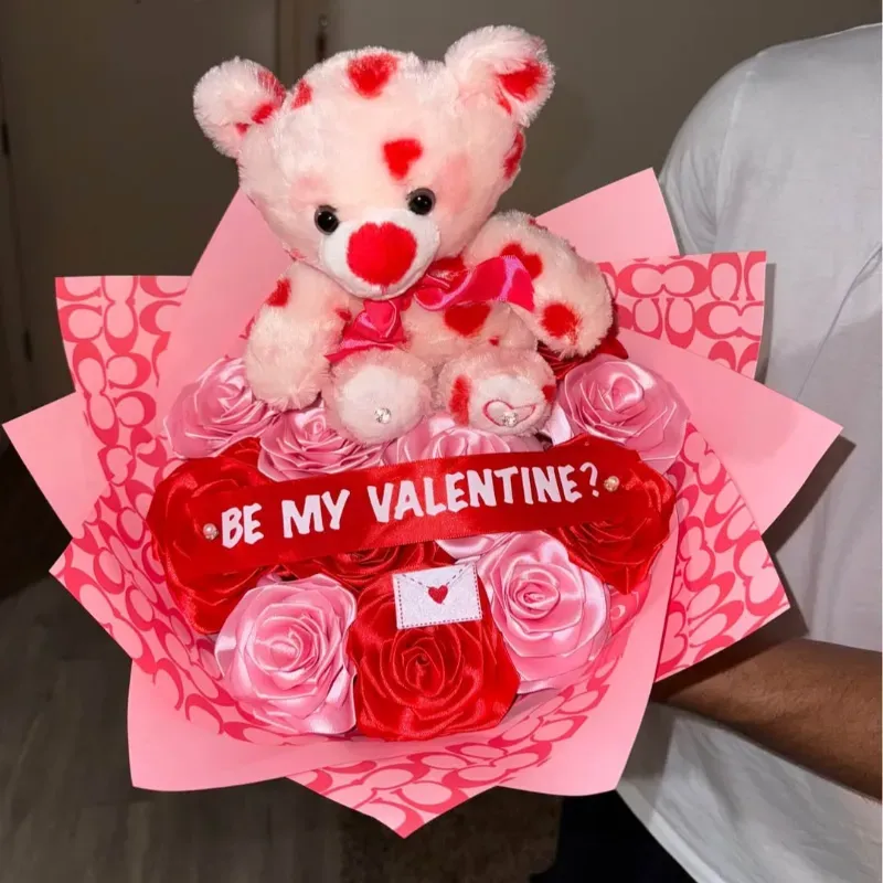 ♥️🩷Ramo con Peluche 🧸