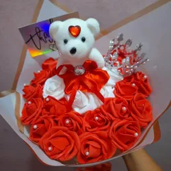 Ramo de Rosas Rojo y Blanco 🤍❤️