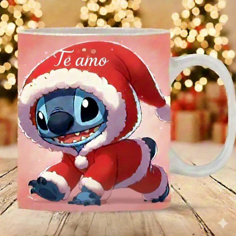 💙🎄Taza Navideña Stitch 