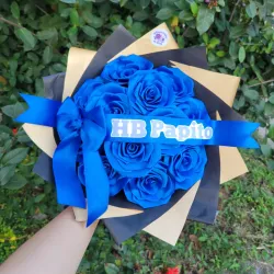 12 rosas + lazo + cinta personalizada 💙