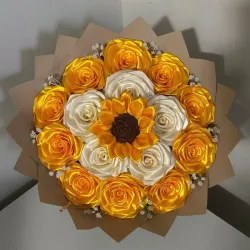 15 rosas + girasol