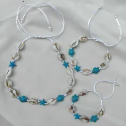 Collar + pulsera +tobillera.