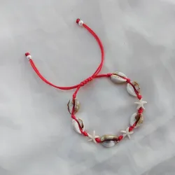 Tobillera de caracolar con 3 estrellas de mar.