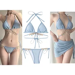 Bikini con cadena de diamantes (estilo europeo)