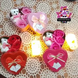 Caja en forma de ♥️ con 🧸