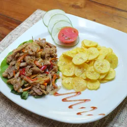 Fajitas de pollo salteadas con vegetales