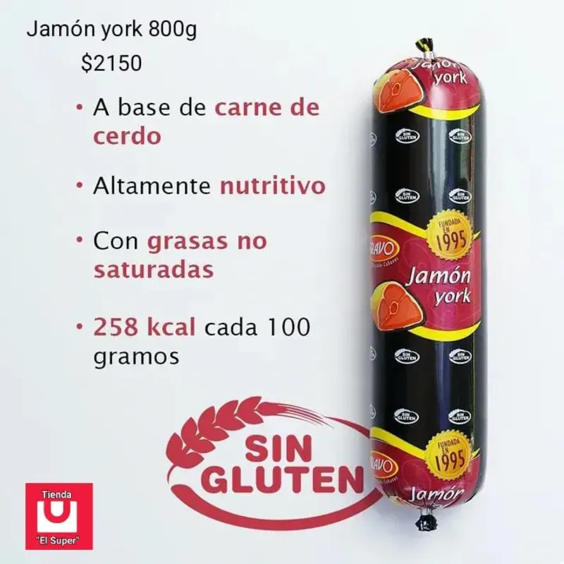 Jamón york 800g bravo
