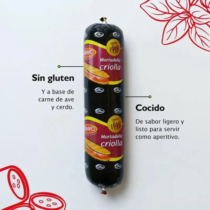 Mortadella criolla 800g bravo 