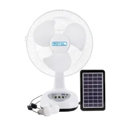 ventilador recargable con panel solar 12´´ royal