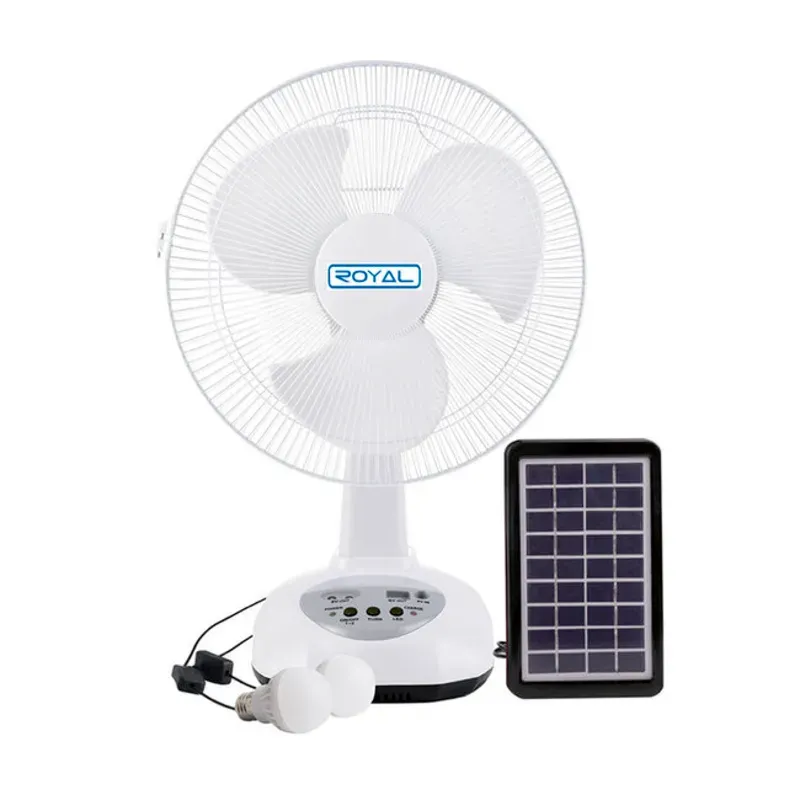 ventilador recargable con panel solar 12´´ royal