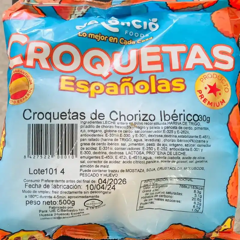 Croquetas de Chorizo Iberico 500g