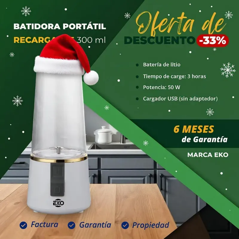 Batidora portátil recargable