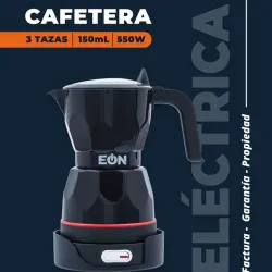 Cafetera electrica de 3 tazas Negra
