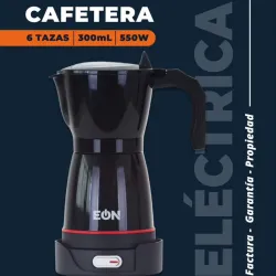 Cafetera electrica de 6 tazas Negra