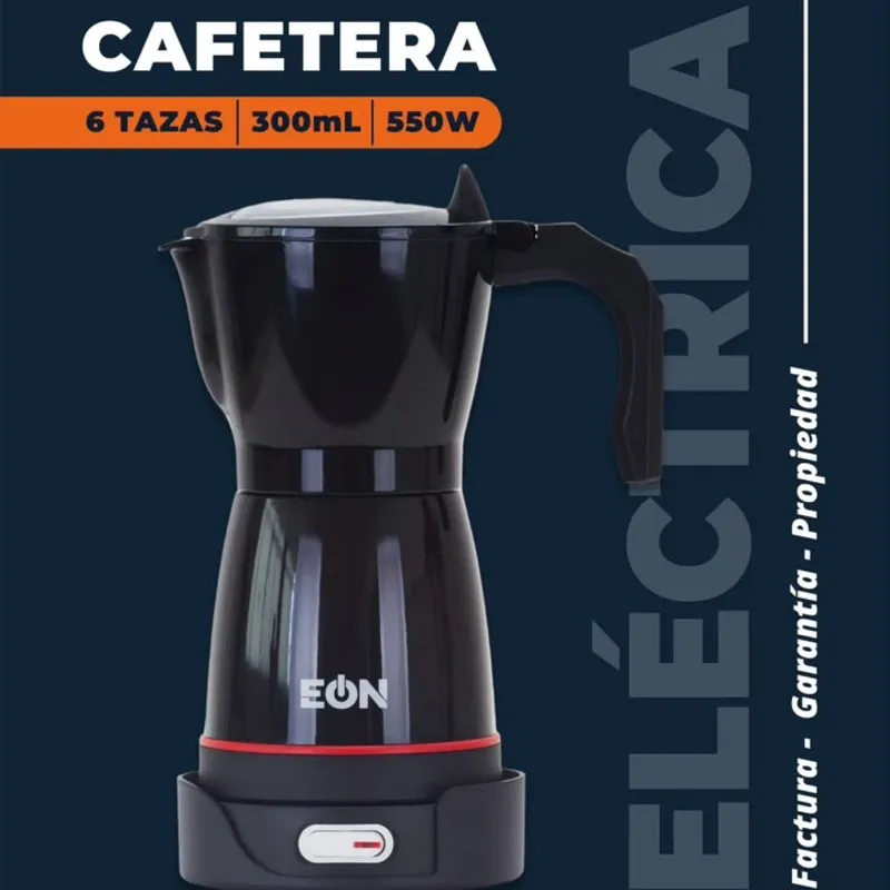 Cafetera electrica de 6 tazas Negra