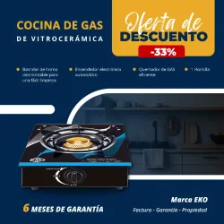 Cocina de gas de vitrocerámica
