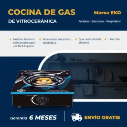 Cocina de gas de vitrocerámica