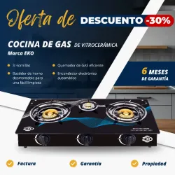 Cocina de gas de vitrocerámica