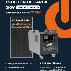 Estacion de energia 2kW con panel solar