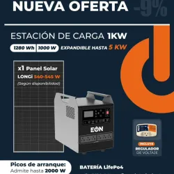 Estacion solar de 1kW con panel solar