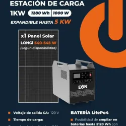 Estacion solar de 1kW con panel solar