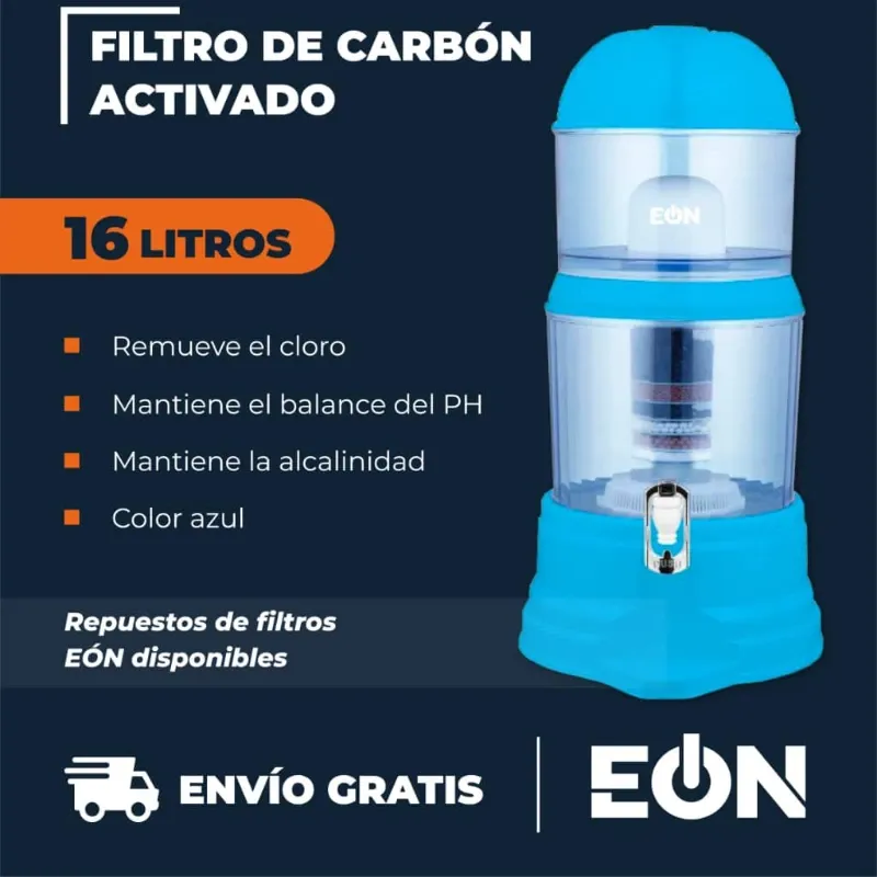 Filtro de Carbón Activado 16L Azul