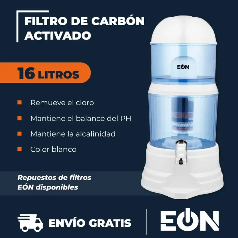 Filtro de Carbón Activado 16L Blanco