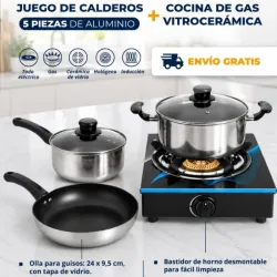 Juego de calderos + cocina de citroceramica