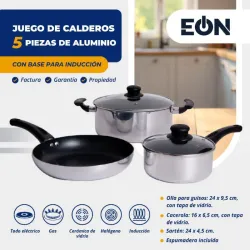 Juego de calderos de 5 piezas