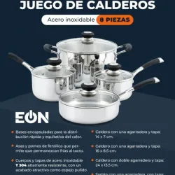 Juego de calderos de 8 piezas