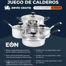 Juego de calderos de 8 piezas