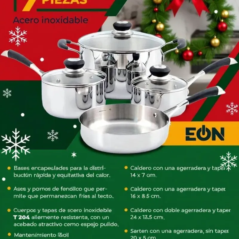 Juego de calderos de 7 piezas