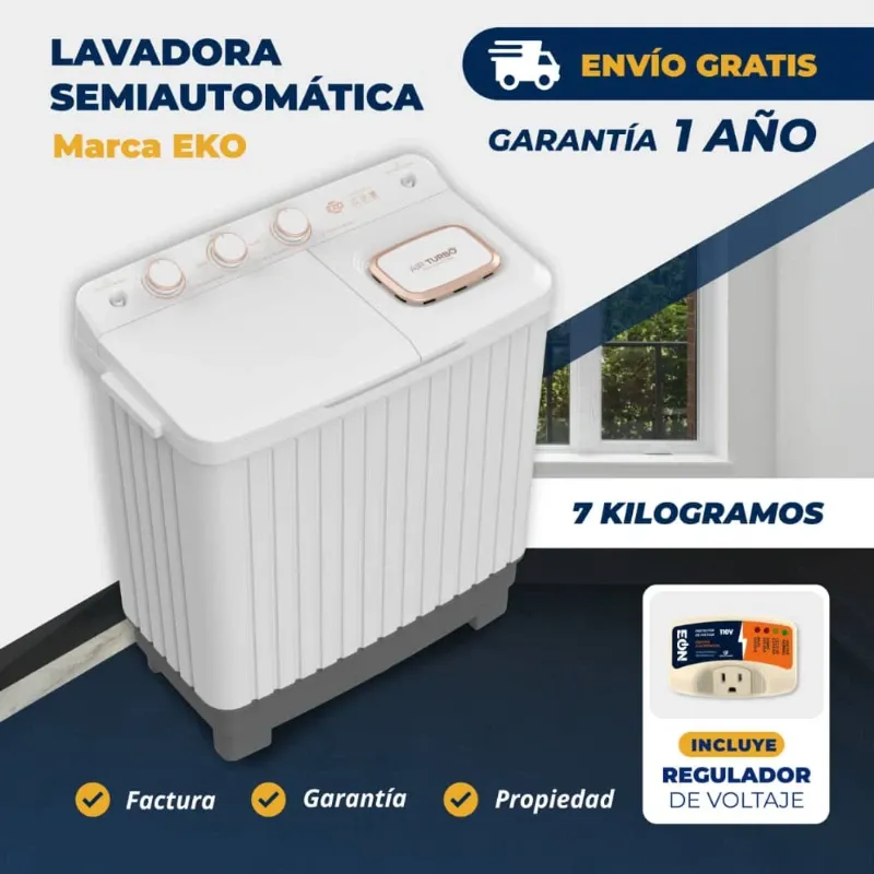 Lavadora semiautomática de 7Kg
