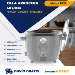 Olla arrocera de 1.8L Gris