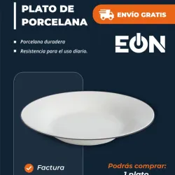 Plato de porcelana con linea