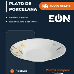 Plato de porcelana floreado