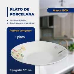 Plato de porcelana floreado