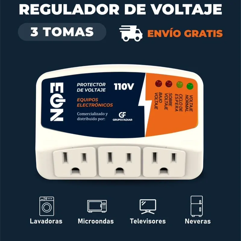 Protector de voltaje 3 tomas