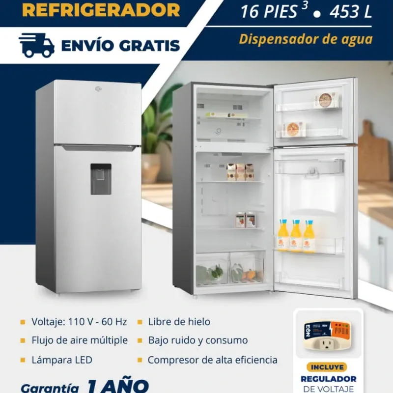 Refrigerador con dispensador de 16 pies