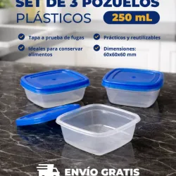 Set de 3 pozuelos plásticos