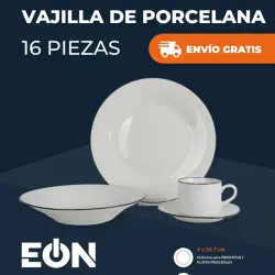 Set de vajilla de porcelana con linea
