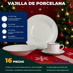 Set de vajilla de porcelana con linea